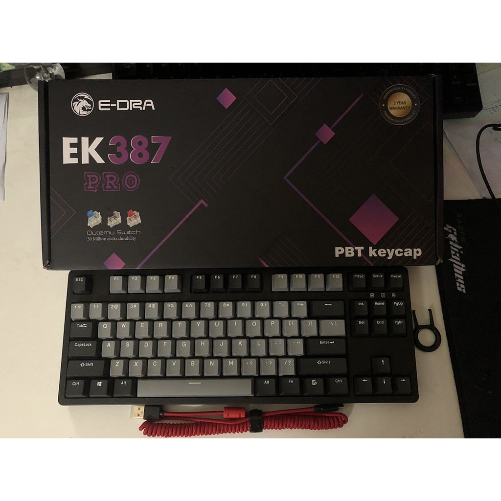 Bàn phím cơ TKL E-DRA EK387 PRO - Bàn phím cơ cao cấp hot nhất 2020 - Chính hãng - Bảo hành 24 tháng