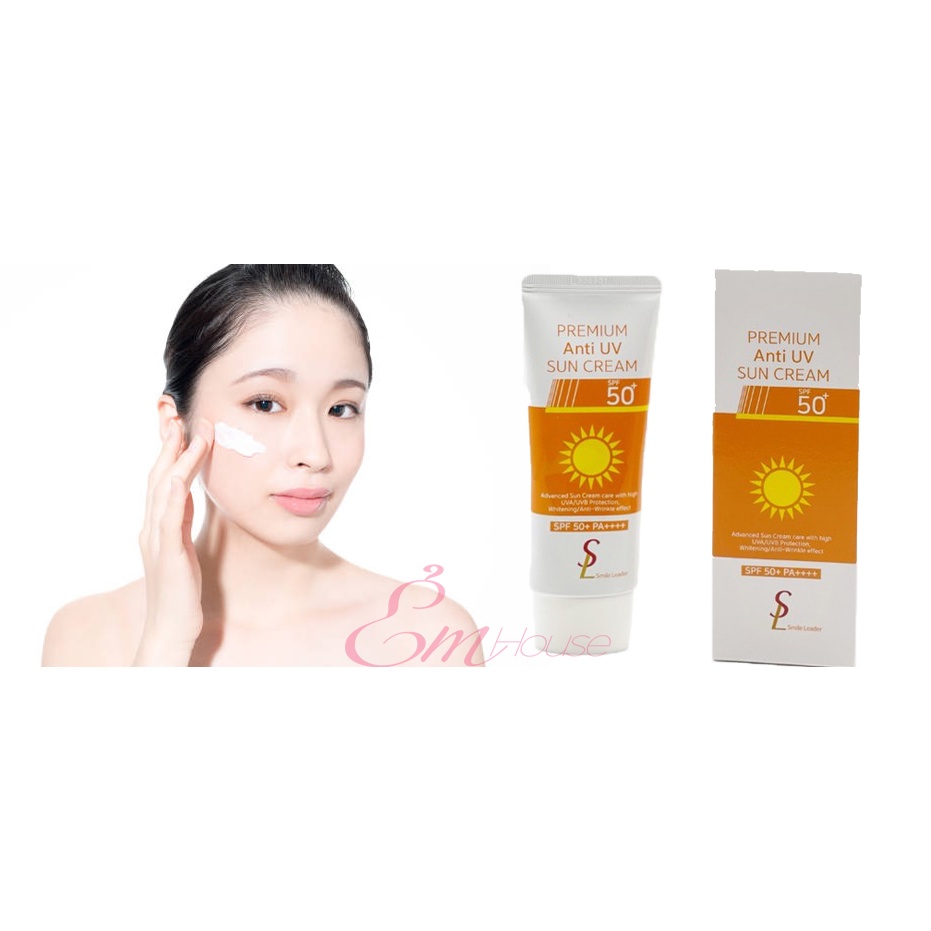 Smile Leader Kem Chống Nắng Nâng Tông Ngăn Ngừa Lão Hoá Premium Anti UV Sun Cream SPF 50+ PA++++