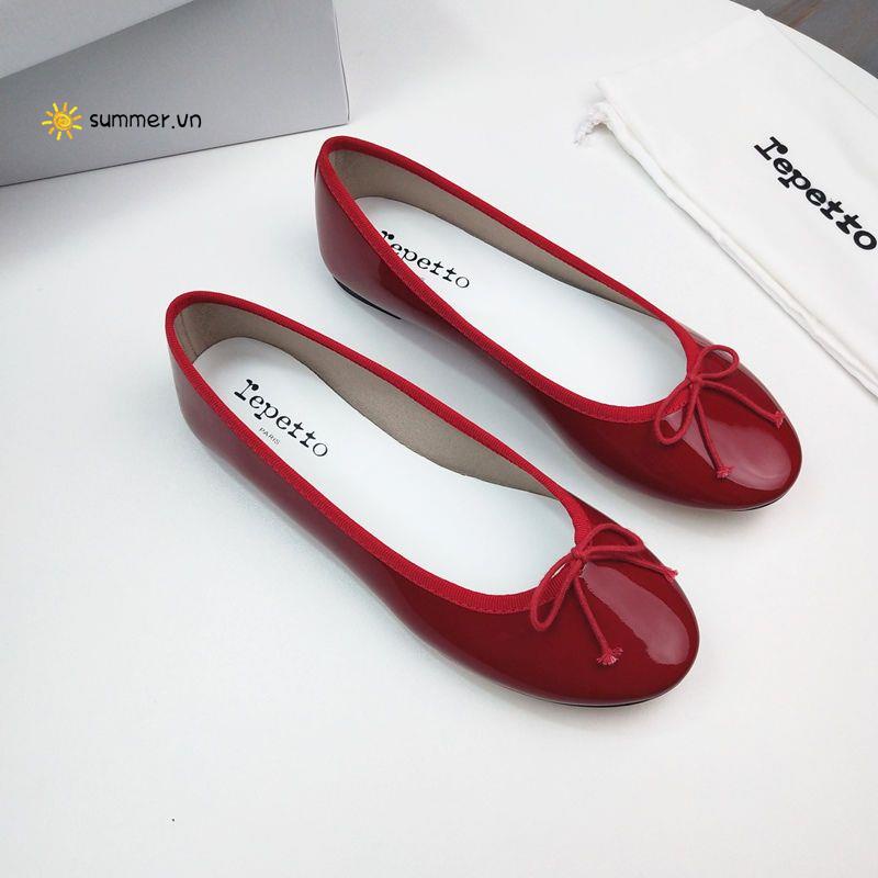 Giày Búp Bê Đế Mềm Mũi Tròn Đính Nơ Thời Trang 2021 Cho Nữ