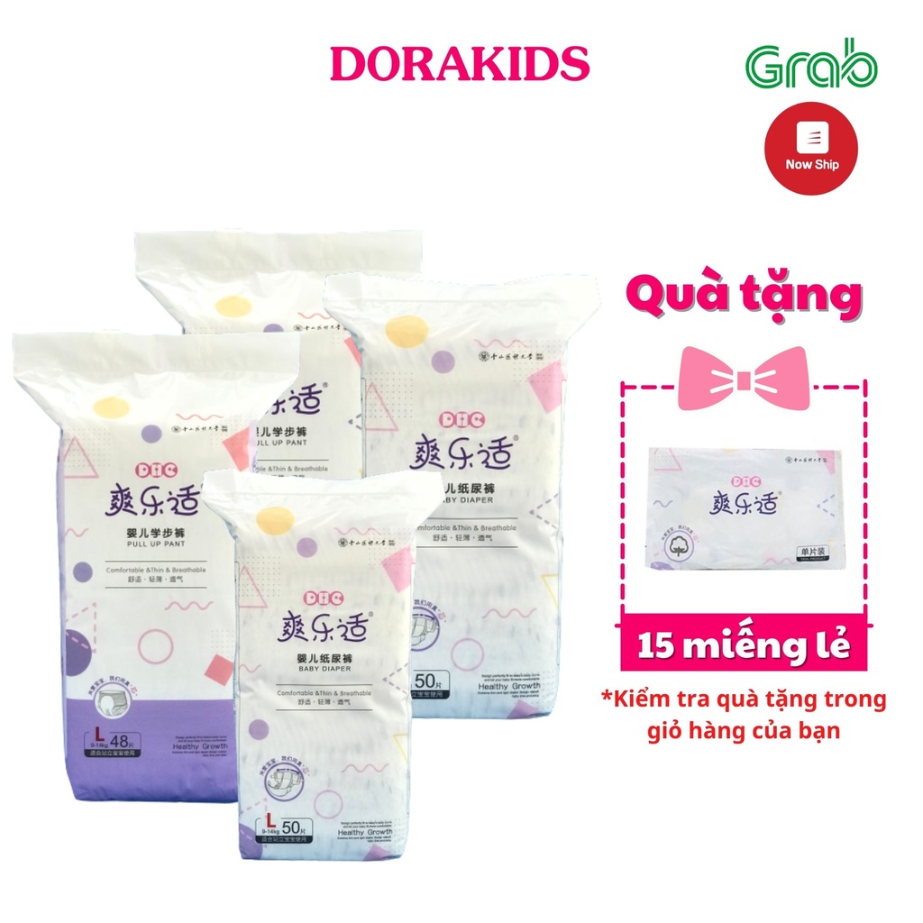 Combo 3 bịch tã dán/quần DHC nội địa Trung cao cấp, siêu mỏng đủ size cho bé từ 3-20kg