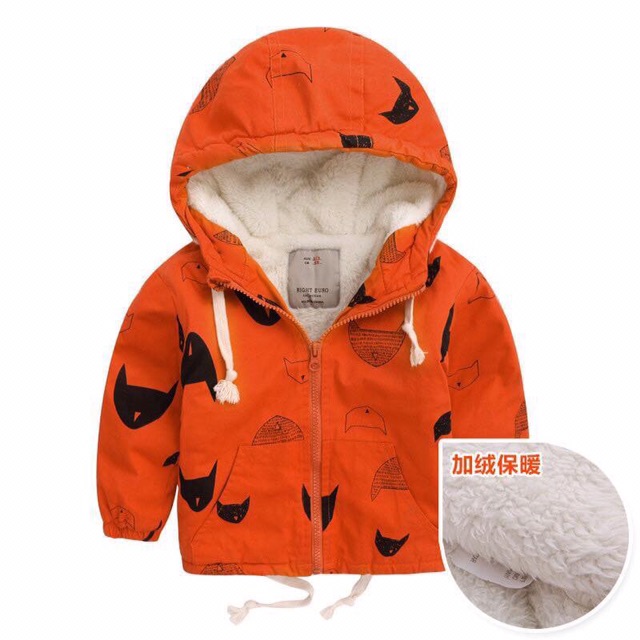 Áo khoác Parka lót lông cừu cho bé kèm ảnh thật