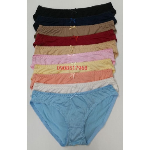Combo 10 Quần lót nữ cotton trơn mềm mịn, co giãn tốt, quần lót học sinh, sinh viên