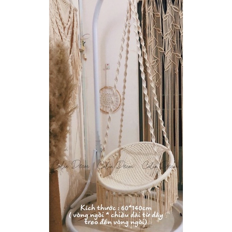 Võng, xích đu cao cấp macrame trang trí decor homestay