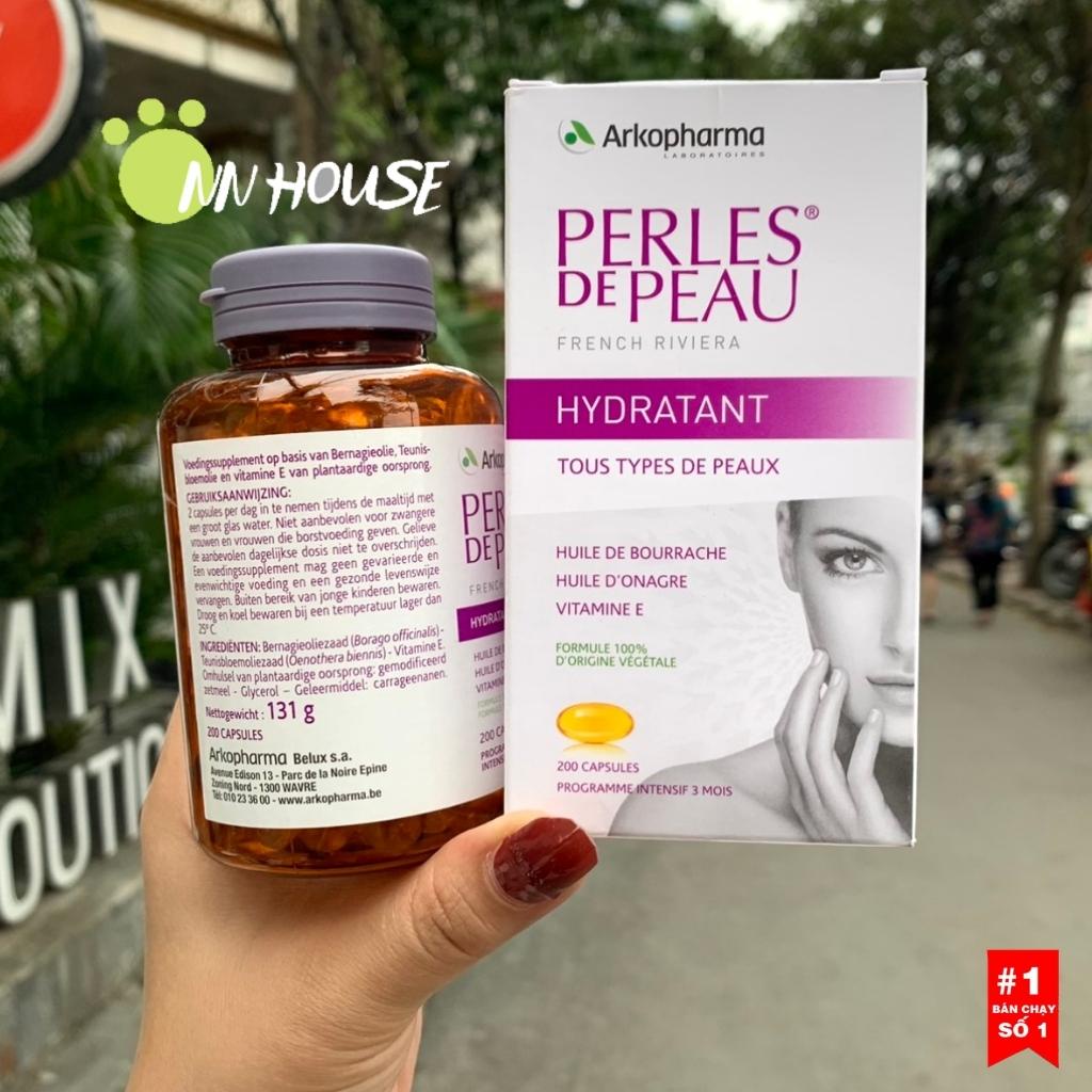 Viên uống đẹp da Perles de Peau Arkopharma Pháp vitamin e,tinh dầu hoa anh thảo, lưu ly trắng da,dưỡng ẩm,ngừa lão hóa