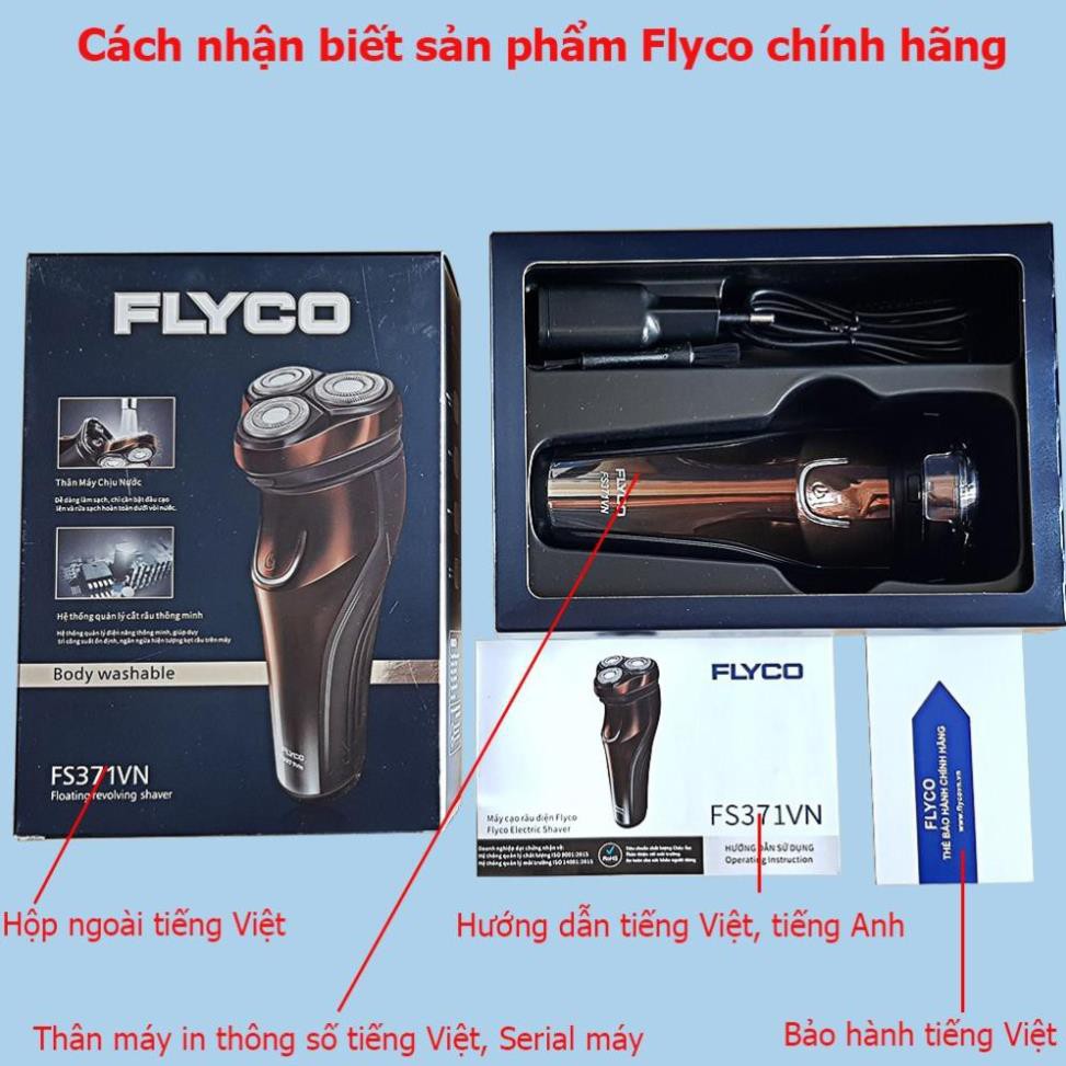 Máy cạo râu Flyco 3 lưỡi dao có chức năng tỉa tóc mai FS330VN - FS360VN - FS371VN