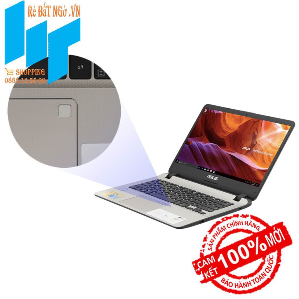 Laptop ASUS VivoBook X407UA-BV345T 14 inch HD-i3 7020U-4GB-1TB HDD-HD 620-Win10-1.5 kg | BigBuy360 - bigbuy360.vn