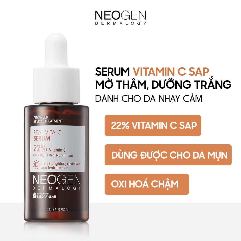 Tinh Chất và Kem Dưỡng Vitamin C Giảm Thâm Dưỡng Sáng Da Neogen Real Vita C