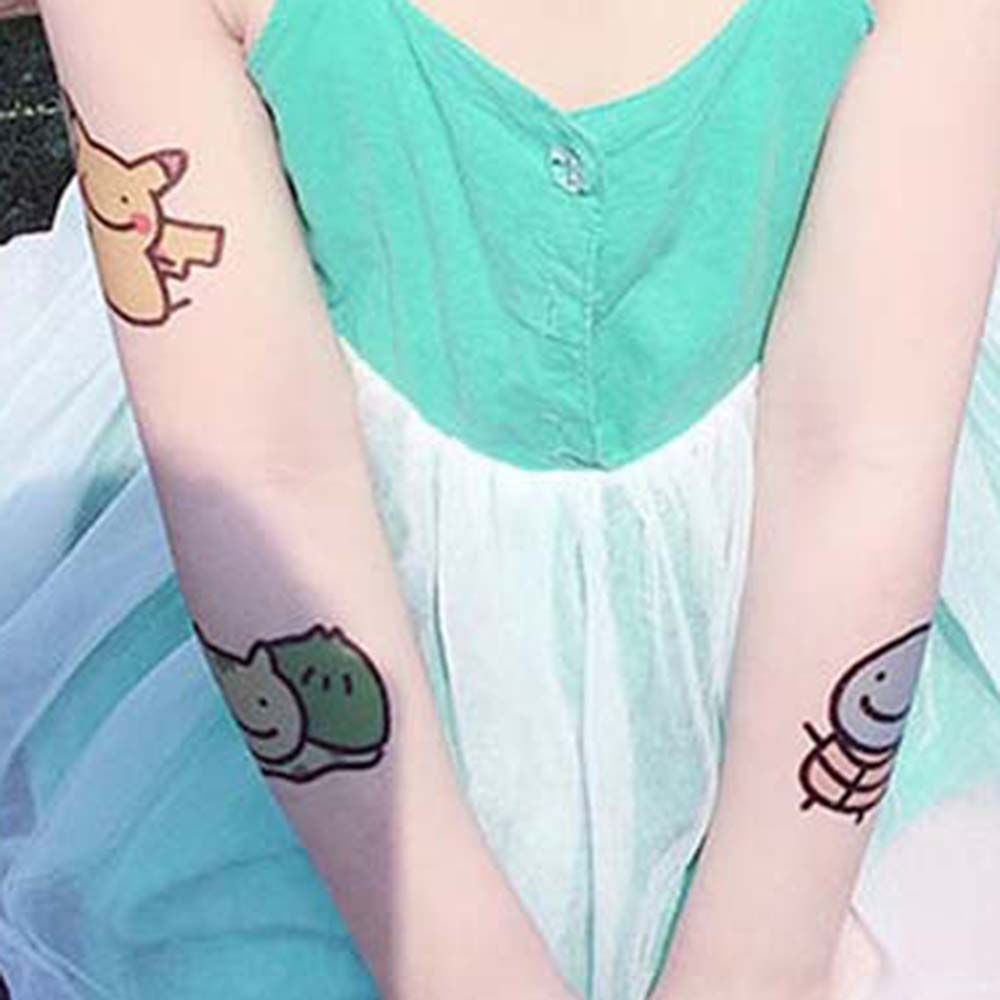 Miếng dán hình xăm chống thấm nước họa tiết hoạt hình Pikachu cho bé