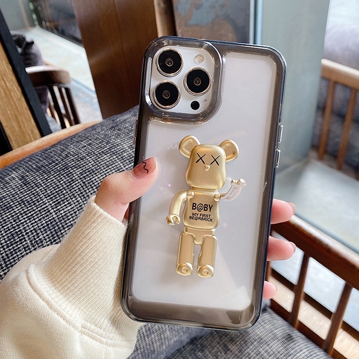 Ốp Điện Thoại Có Giá Đỡ Hình Gấu 3D Cho Iphone 13 Pro MAX 12 11 XS MAX XR 8 7 Plus