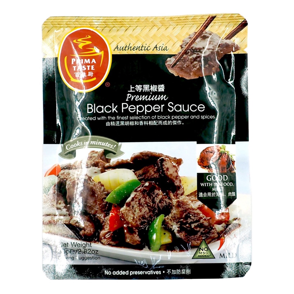 Gói gia vị sốt tiêu đen - Black Peper sauce Prima Taste 80gr