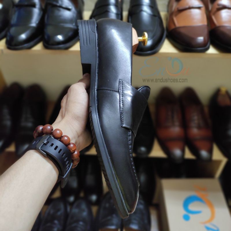 Giày Lười Nam Loafer Màu Đen Hai Khoá Dành Cho Doanh Nhân - ENDU SHOES