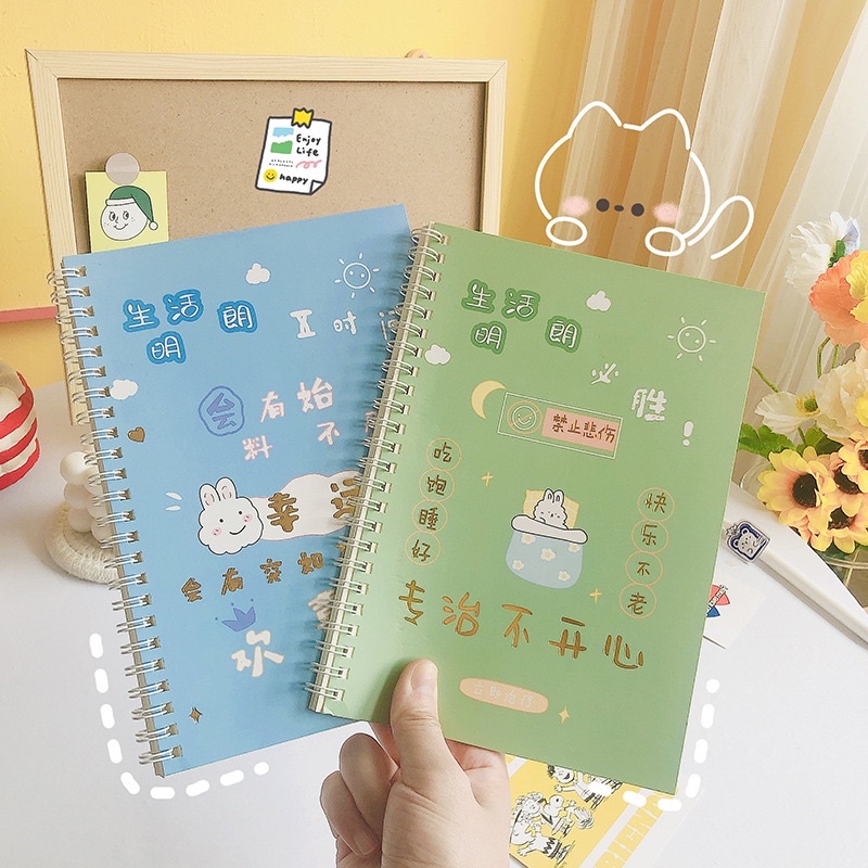 Vở còng lò so bìa chữ trung quốc dễ thương xinh