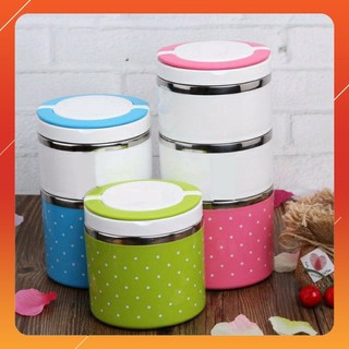 Hộp Cơm ,Cà Mên Giữ Nhiệt 3 Tầng Lòng Inox Cao Cấp
