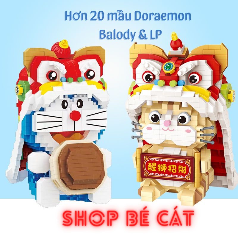 Bộ Xếp Hình Lắp Ráp Khối Gạch Nhỏ 3D Nano Building Blocks Doraemon Múa Lân, Cung Hoàng Đạo Chính Hãng LP &amp; Balody