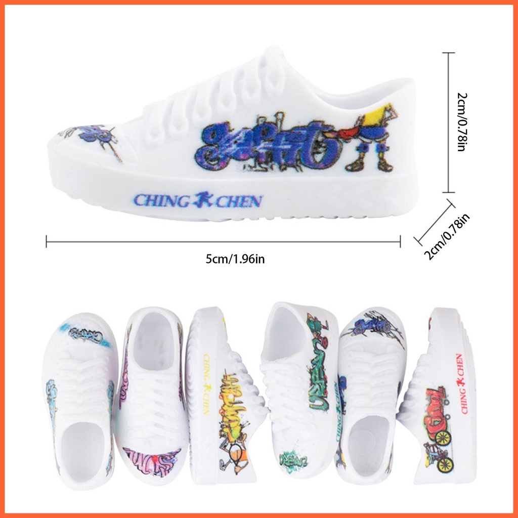 Set 12 Đôi Giày Trượt Ngón Tay Mini Bằng Cao Su Mềm Mại Gắn Ngón Tay Dễ Thương