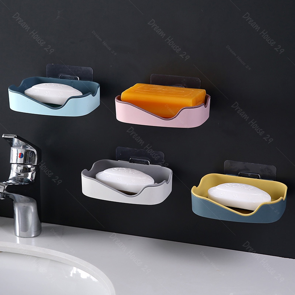 Kệ đựng đồ nhà tắm, Khay đựng xà bông dán tường chất liệu nhựa abs cao cấp