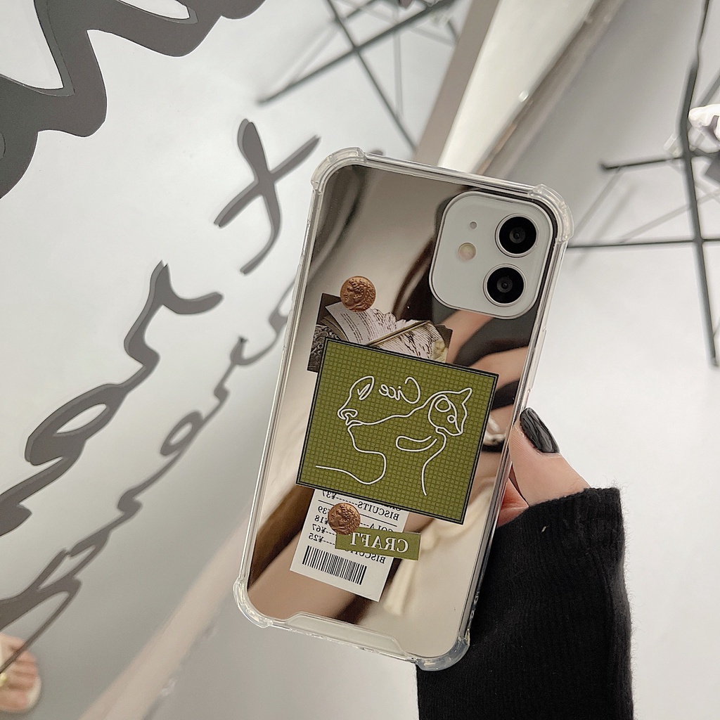 Ốp lưng iphone Ốp Điện Thoại TPU silicone Mặt Gương Thời Trang Cho iPhone 11 pro max X Xr Xs max 7 8 Plus 13 14pro pro max Dinuo case