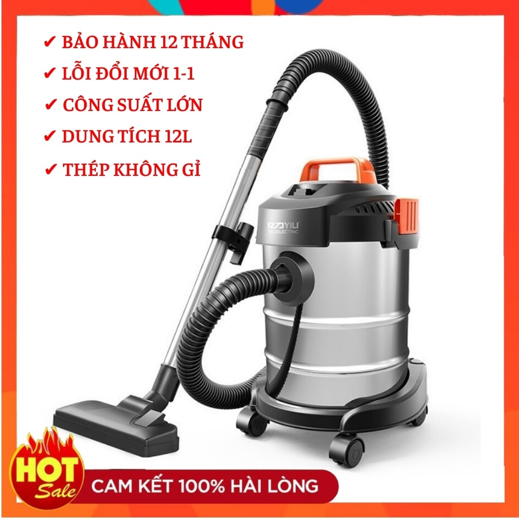 Máy Hút Bụi Công Nghiệp YILI ELICTRIC Cao Cấp Với Công Suất Lên Tới 1200W, Chứa Được 12L Nước