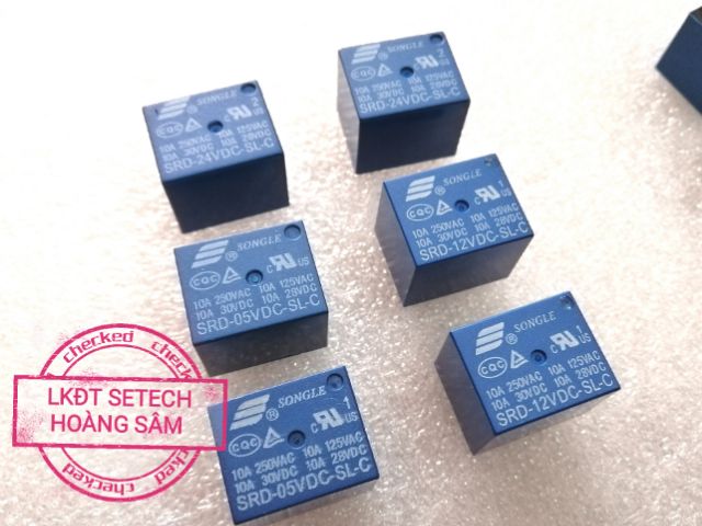 Relay Rơle Rơ le 5 chân 5V/12V/24V: SRD-05VDC-SL-C;SRD-12VDC-SL-C;SRD-24VDC-SL-C