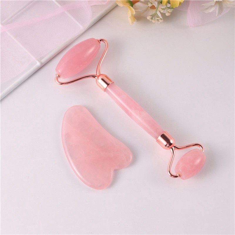 3Pcs/Set Natural Massager Jade Roller Set Anti Aging Stone Roller