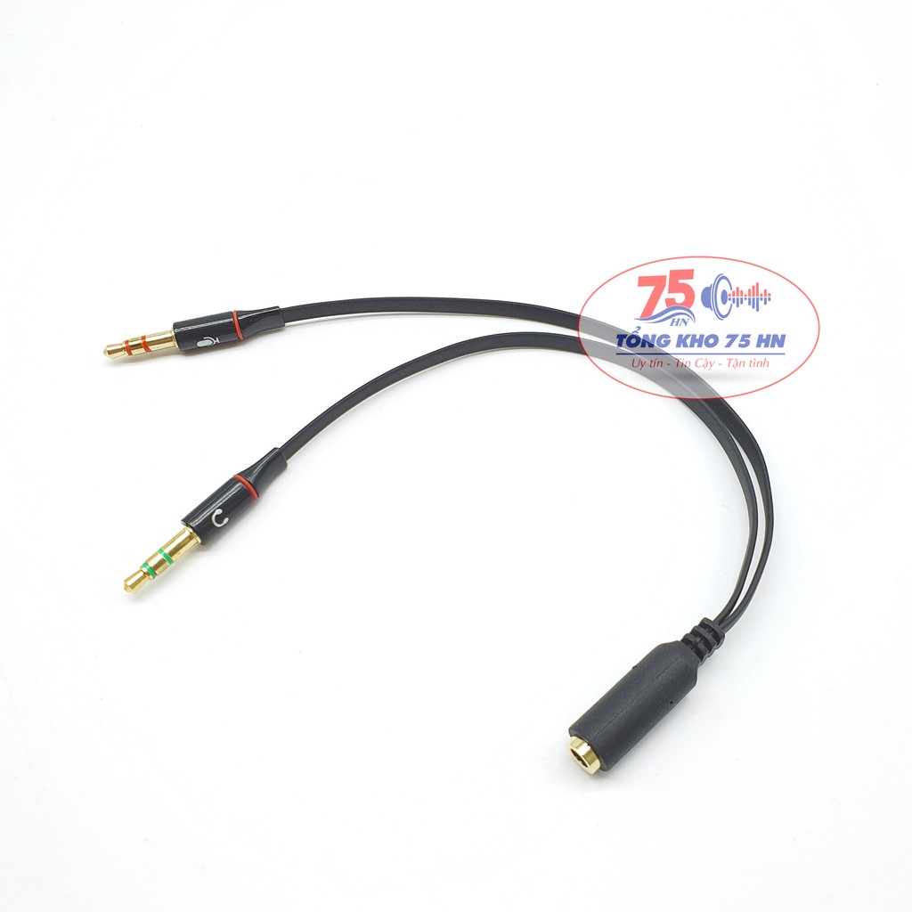 Cáp gộp âm thanh Audio và Micro sang cổng 3.5 cao cấp / Jack chia tai nghe 3.5