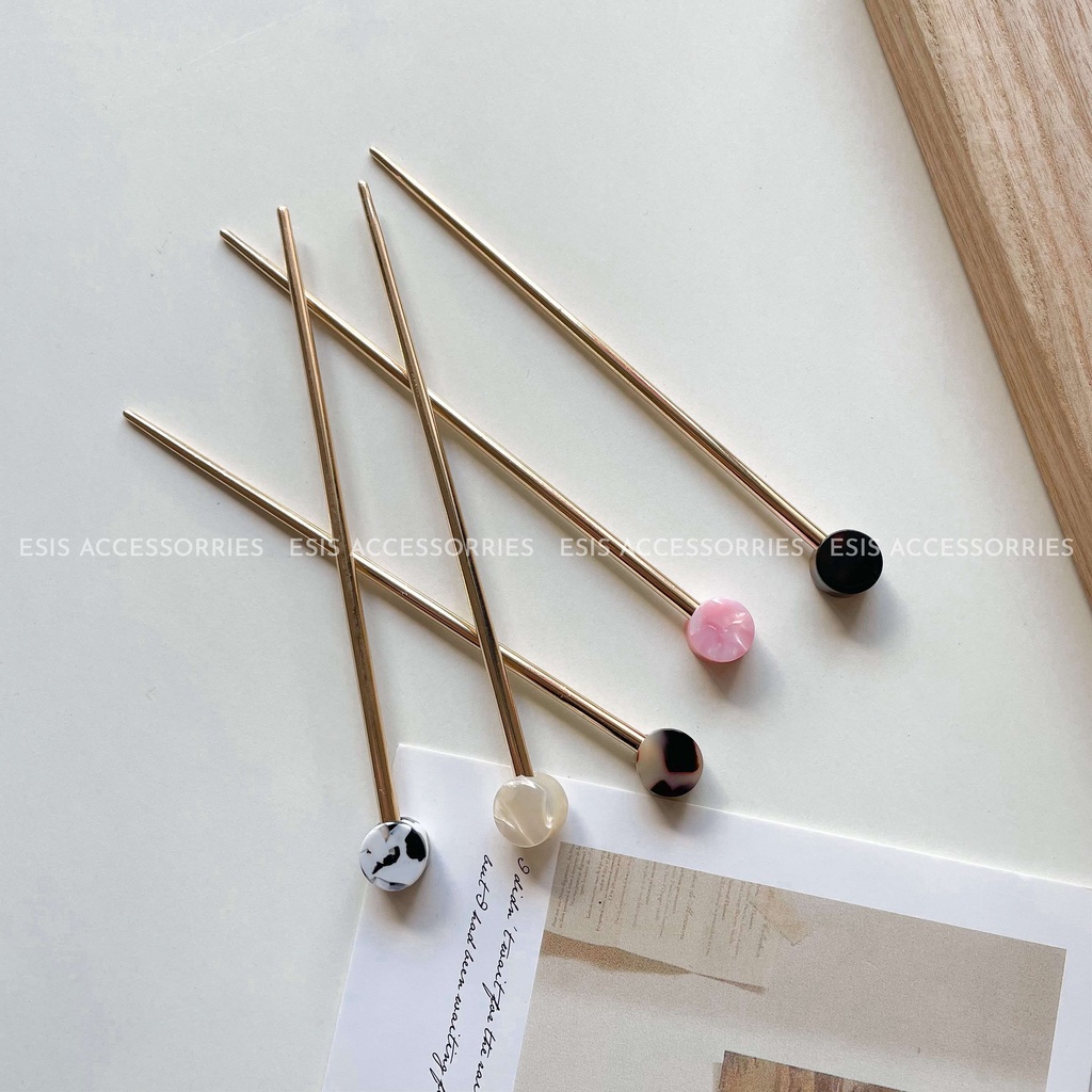 TRÂM CÀI TÓC KIM LOẠI HẠT GRANITE HÀN QUỐC CAO CẤP ESIS ACCESSORIES