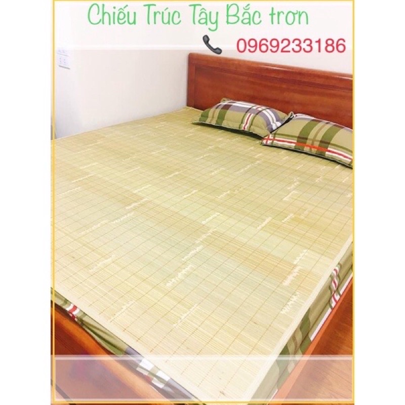 Chiếu trúc tre Tây Bắc in hoa loại 1 bề mặt trơn nhẵn mát lạnh mùa hè