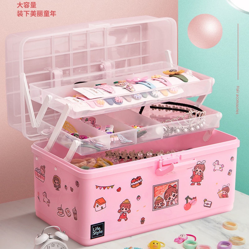 ☁Hộp Đựng Đồ Cột Tóc/Kẹp Tóc/Kẹp Tóc Bằng Cao Su Trong Suốt Sức Chứa Lớn Dành Cho Bé Gái