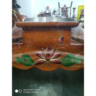 Đôn Gỗ Tam Cấp Bông Sen Nổi