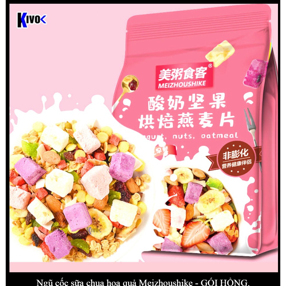 Ngũ Cốc Sữa Chua Hoa Quả Trái Cây Sấy Khô Oatmeal Yến Mạch Meizhoushike 400G - Ngũ Cốc Ăn Kiêng Giảm Cân Tăng Cân