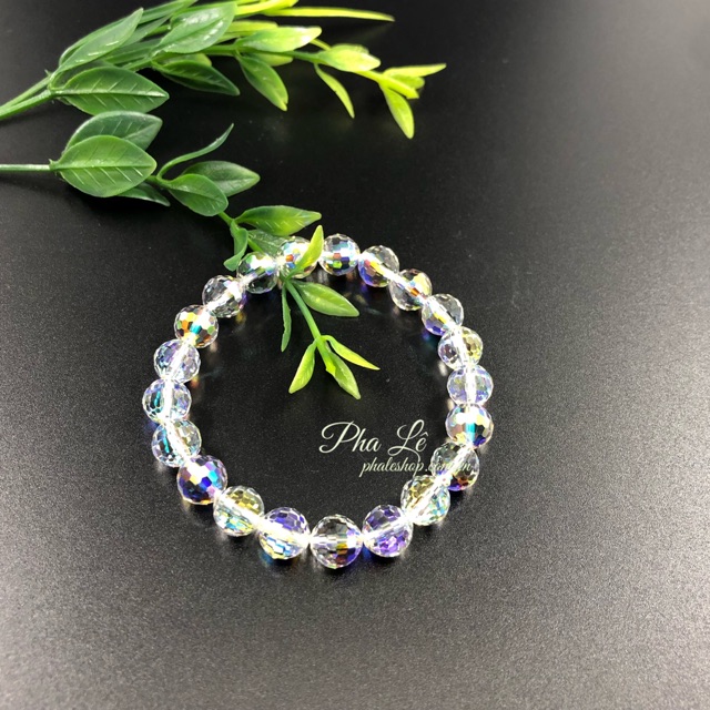 Vòng Tay Pha Lê Tròn Dát Nhiễn S08mm Trắng Được Thiết Kế Từ Pha Lê Swarovski