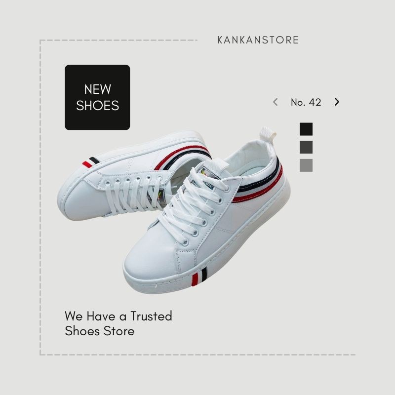 Giầy Nam Thể Thao Trắng KA040 Giày Sneaker Cổ Thấp Thời Trang Hot Trend Size 39,40,41,42,43 Kankanstore