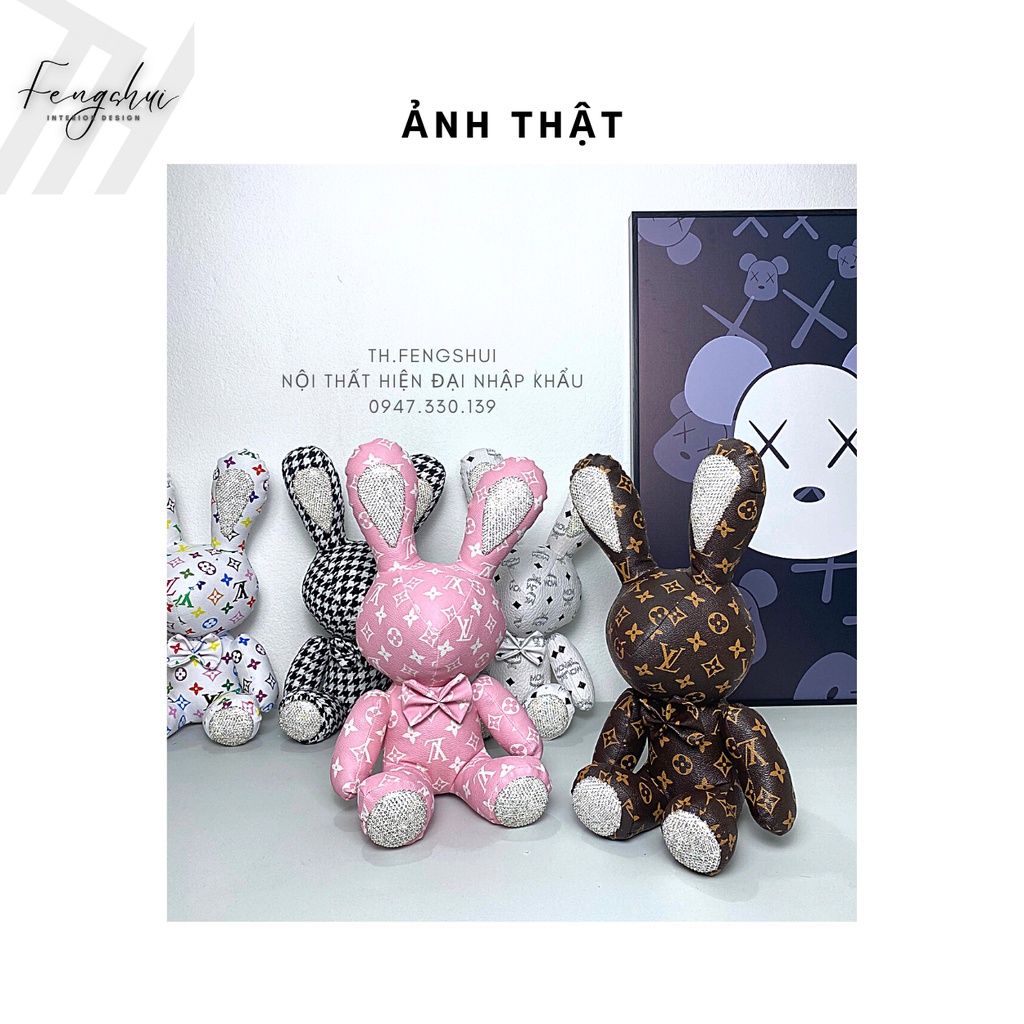Gấu bông trang trí THỎ THỜI THƯỢNG - Búp bê thỏ dễ thương da mềm đính đá cao cấp - Thỏ bông nạm đá mới