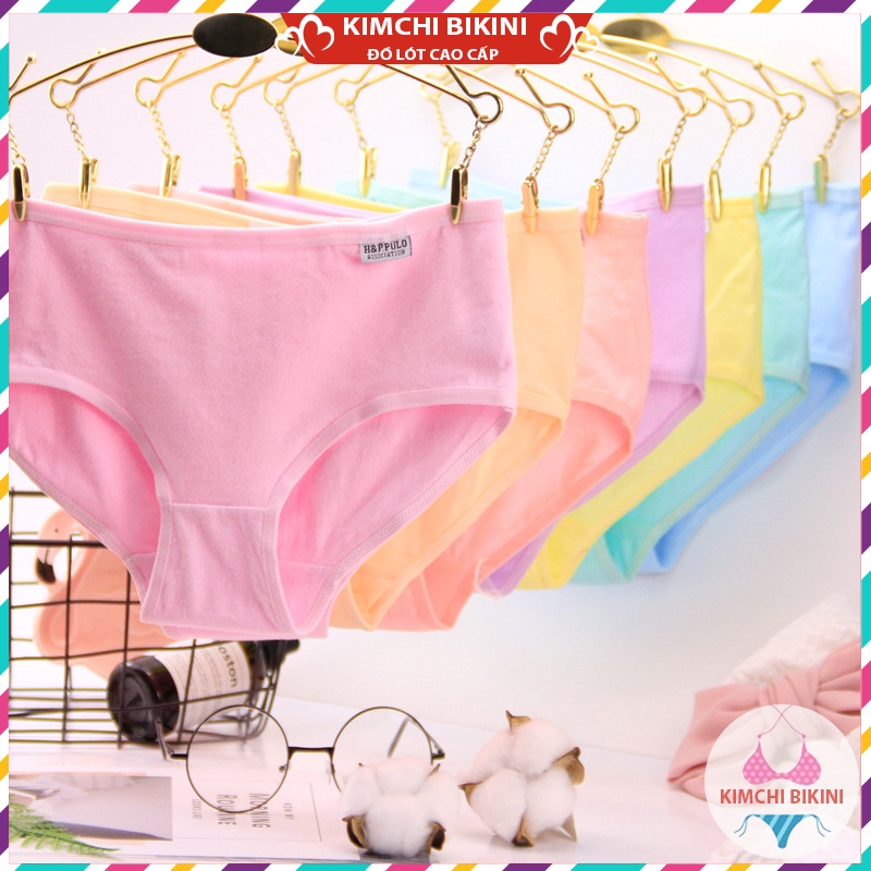 Quần lót nữ cotton vải mềm kháng khuẩn KIMCHIBIKINI quần trong siêu đẹp nhiều màu đen QL023