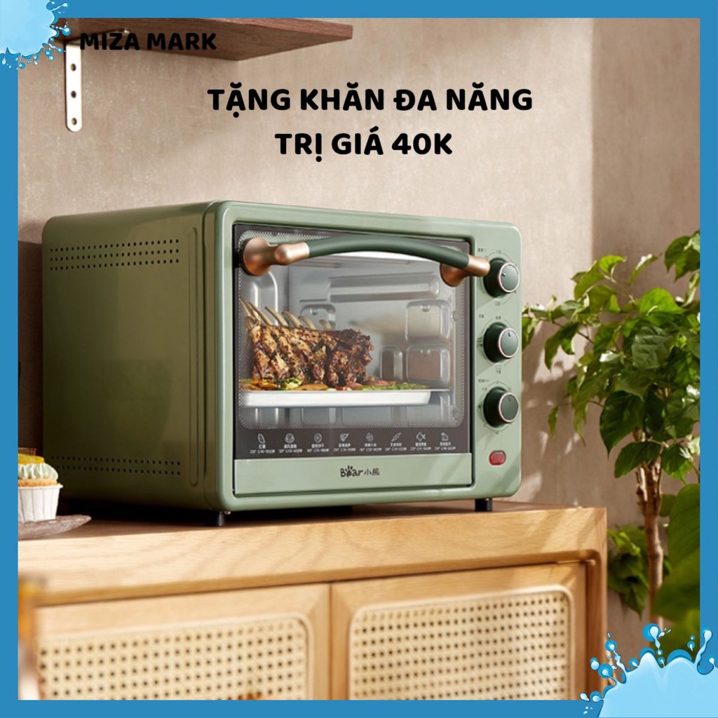 [Quà tặng 40K] Lò nướng Bear 32L DKX-C32G5, 3 tầng, sử dụng để nướng, quay thực phẩm, độ bền cao