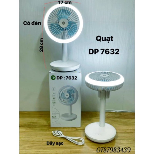 Quạt Sạc Tích Điện Để Bàn DP-7632