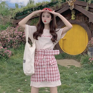 Set đồ đôi caro váy suông