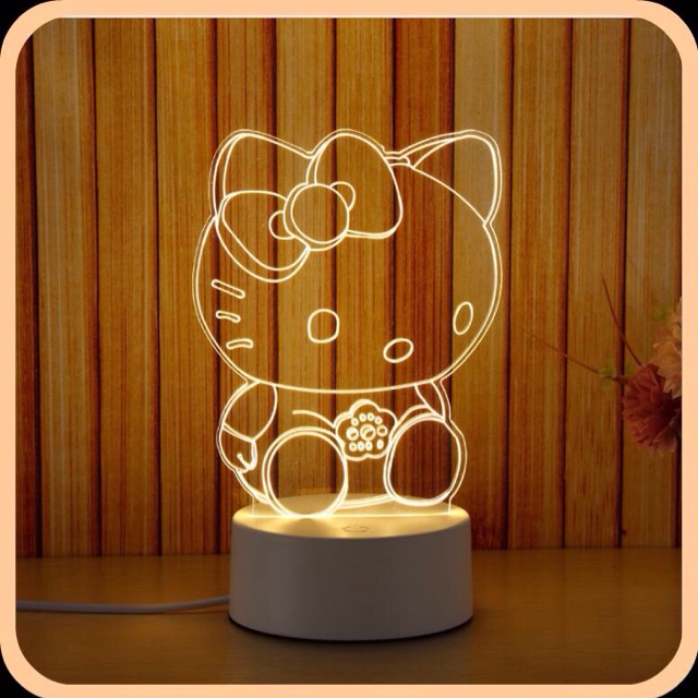 Đèn ngủ HELLO KITTY để bàn đẹp - Led 3D trang trí độc lạ - Quà tặng xinh vô cùng ý nghĩa