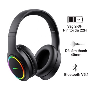 Tai Nghe Headphone Bluetooth HAVIT H633BT, Kiểu Dáng Công Thái Học,  Nghe Đến 22H - Chính Hãng BH 12 Tháng