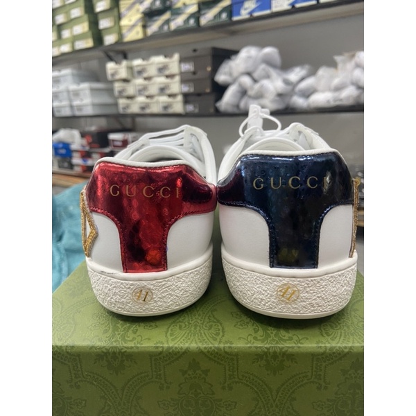 Giày thể thao GG 3 vạch 𝐆𝐮𝐜𝐜𝐢 LOVED thêu mẫu mới hàng cao cấp cực chất  - Ảnh Thật