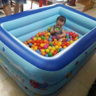 Bể phao bơi cho bé thành cao 3 tầng Size 1m5-1m8-2m1