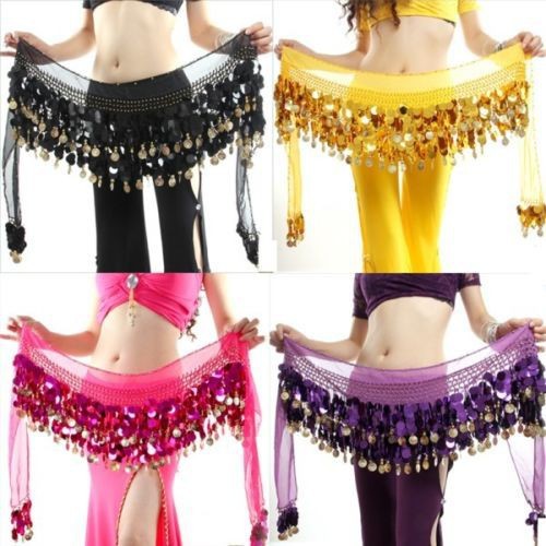 Chân váy đính đồng xu quấn eo múa bụng độc đáo