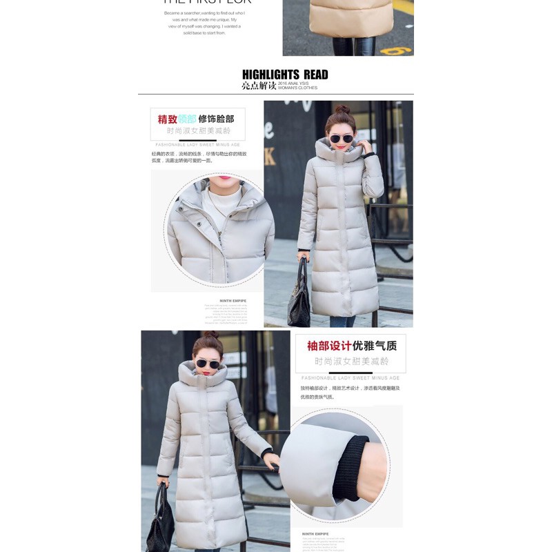 Áo Khoác Phao Dáng Dài Nữ Thời Trang Thu Đông Quảng Châu