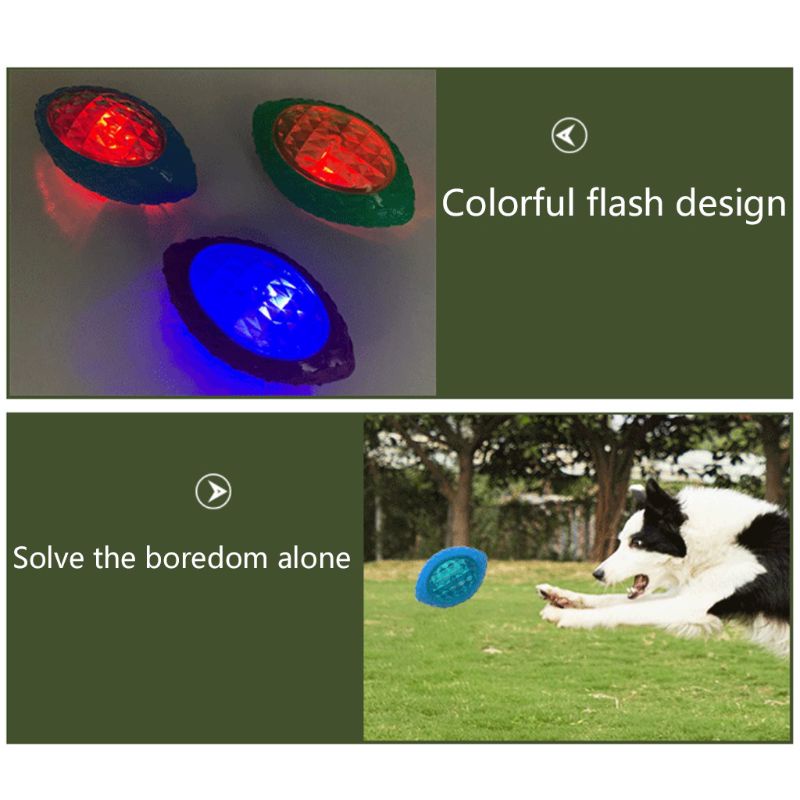 Đồ Chơi Gặm Nhắm Hình Quả Bóng Cao Su Có Đèn LED Và Âm Thanh Huấn Luyện Cho Cún Cưng