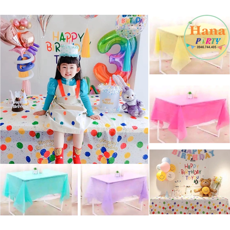 KHĂN TRẢI BÀN NYLON 1M3X1M8 TRANG TRÍ SINH NHẬT SỰ KIỆN (NHIỀU MÀU LỰA CHỌN)