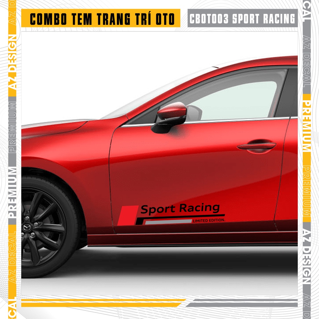 Tem Xe Ô Tô Đa Vị Trí Chủ Đề Sport Racing | CBOTO03 | Chống Nước - Chống Phai - Dễ Dán Tại Nhà