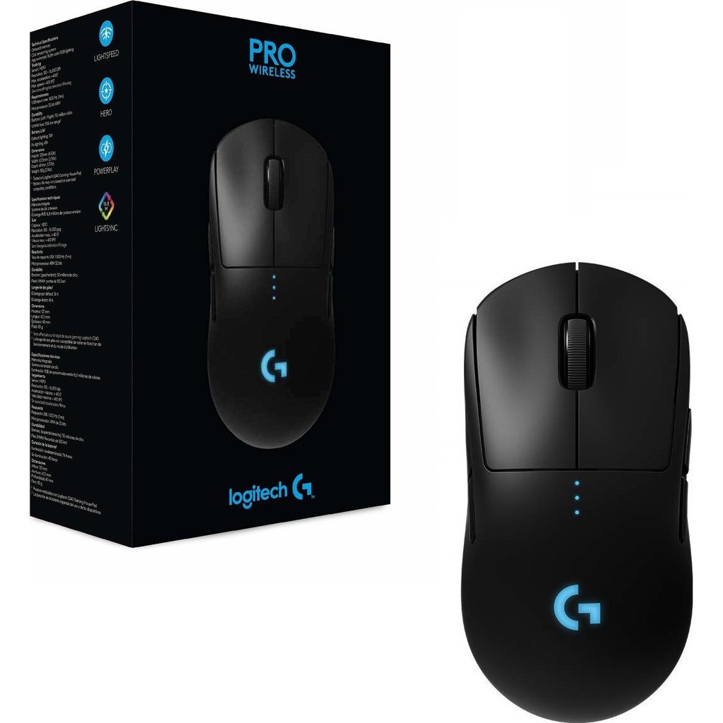 Chuột Gaming Không Dây Logitech G Pro Wireless 25000DPI RGB 8 Phím - Hàng Chính Hãng