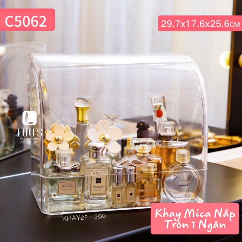 Khay Mica Nắp Tròn 1 Ngăn KHAY22