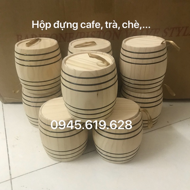 Hộp gỗ đựng trà, cafe, hộp gỗ thông tròn