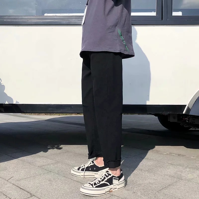 Quần Jeans Dài Rách Gối Thời Trang Dành Cho Nam